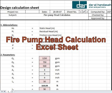 Foam <strong>Calculations xls Fire</strong> Sprinkler System Foam. . Fire pump calculation xls